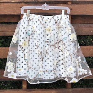Polka dot Floral skirt